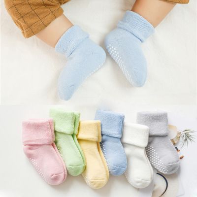 Ct Newborn Baby Terry Warm Cotton Socks Soft Breathable anti Slip Baby Socks