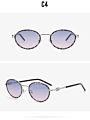 Designer Vendors Women Metal Small Oval Shape Frames Uv400 Sunglasses