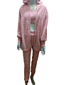 Fall Women Pant Sets Sweater Pajamas for Women Set Cozy Lounge Wear Fuzzy Fleece Sleepwear with Robe 3 Pieces Lounge Wear Sets