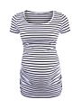 Women's Maternity Block Tops Short Sleeve T-Shirts Blouses for Breastfeeding Friendly