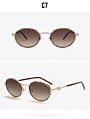 Designer Vendors Women Metal Small Oval Shape Frames Uv400 Sunglasses