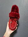 Warm Designer Ladies Outdoor Fluffy Women Shoes Faux Fur Moccasins for Ladies
