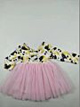 Lz Children Pink Rainbow Printing Tutu Dress for Kid Valentines Day Longsleeve Baby Girl Dress Party Dresses