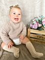 Autumn Warm Color Half Turtleneck Chunky Knitted Sweater Baby Kids Girls Knitted Jumper