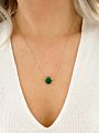 Genuine Malachite Necklace with Adjustable Chain Gemstone Natural Stone Teardrop Necklace
