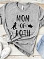 Mom off Both Print Womens Blouse Short Sleeve T Shirts and Tops Shirts Women Shirts