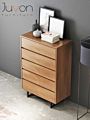 Storage Chest of Drawers Black Metal Frame and Wood Rolling Cart with Drawers