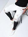 / White High Street Gradient Mens Hip Hop Jeans Denim Biker Slim Fit Ripped Skinny Jeans Men