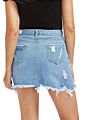 Casual High Waist Denim Skirt Blue Light Wash Women Distressed Mini Pencil Skirt Ripped Pocket Skirt E622