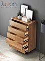 Storage Chest of Drawers Black Metal Frame and Wood Rolling Cart with Drawers