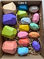 16Pcs/Set Creative Nordic Style Game Colored Rock Stone Stacking Building Blocks Colourful Wooden Rocks Pebbles