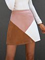 Arrivals Women Skirts Spliced A-Line Patchwork Color Skirt Mini Causal Bottom