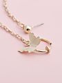 European Long Circle Link Chain Butterfly Clip on Earring Single One Piece Butterfly Stud Earring