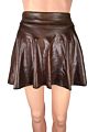 High Waist Faux Leather Skirt Women Pleated Sun Skirt Young Girl Lady Leather Skirt