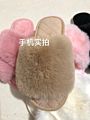 Large Size Fluffy Slippers Female Autumn and Indoor Flat Big Rabbit Fur Cotton Slippers