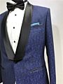 Sedboj Print Wedding Suit Blue Man Jacket and Black Pants Tailor Suit Blazer Made Man Suit Stage Wear Clothes