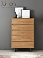 Storage Chest of Drawers Black Metal Frame and Wood Rolling Cart with Drawers