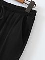 Black Color Vintage Design Elastic Waist Women's Casual Fall Pants & Trousers