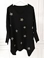 Fall/ Net Red Five-Pointed Star Loose Casual plus Size Pullover Bat Sleeve Sweater