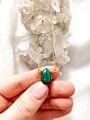 Genuine Malachite Necklace with Adjustable Chain Gemstone Natural Stone Teardrop Necklace