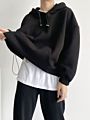 Hr231 Women Long Sleeve Cotton Blank Heavy Pullover Waffle Fabric Knit Hoodie