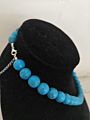Latest Design 12Mm Turquoise Stone Beads Necklace for Women