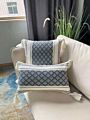 Lovely Pillow Case Geometric Woven Jacquard Rhombic Tassel Pillow Cover Household Sofa Cushion Cover