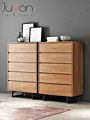 Storage Chest of Drawers Black Metal Frame and Wood Rolling Cart with Drawers