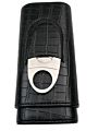 Style Alligator Grain Leather Cigar Case For