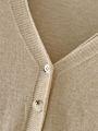 Autumn Korean Version V-Neck Solid Color Top Split Color Ladies Jersey Sweater Vintage