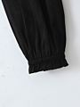 Black Color Vintage Design Elastic Waist Women's Casual Fall Pants & Trousers