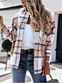 Ins Autumn and Long-Sleeved Loose Plaid Shirt Jacket Women Sherpa Fleece Jacket Plaid Shacket