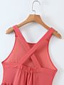 Rust Color Back Strap Cross Design Ladies Casual Tank Top Dress