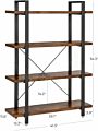 Vasagle Living Room Bedroom Storage Rack Standing Shelf Easy Assembly Office Industrial Bookshelf 4-Layer Stable Bookcase