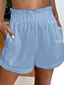 European and American Women's Cotton and Linen Flower Bud High Waist plus Size Wide Leg Casual Shorts