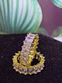 18K Gold Plated Silver Plating Wedding Ring Women Cz Eternity Band Stack Baguette Cubic Zirconia Finger Ring