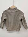 Autumn Warm Color Half Turtleneck Chunky Knitted Sweater Baby Kids Girls Knitted Jumper