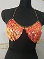 W-S460A Women Sequin Crop Top Low Cut Halter Bikini Chain Bra Top Nightclub Shiny Body Jewelry