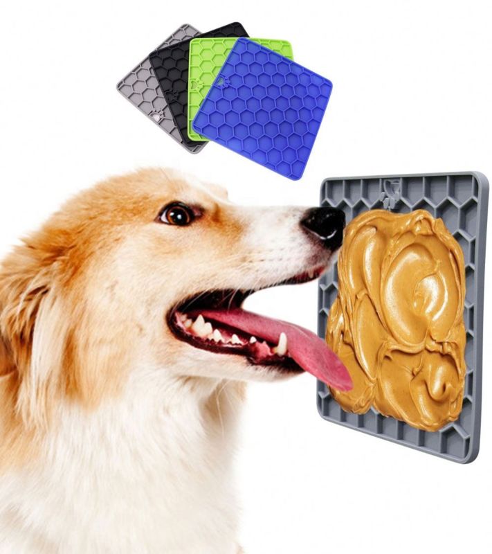 Honeycomb Design Dog Lick Pad Portable Silicone Slow Feeder Dog Lick Mat