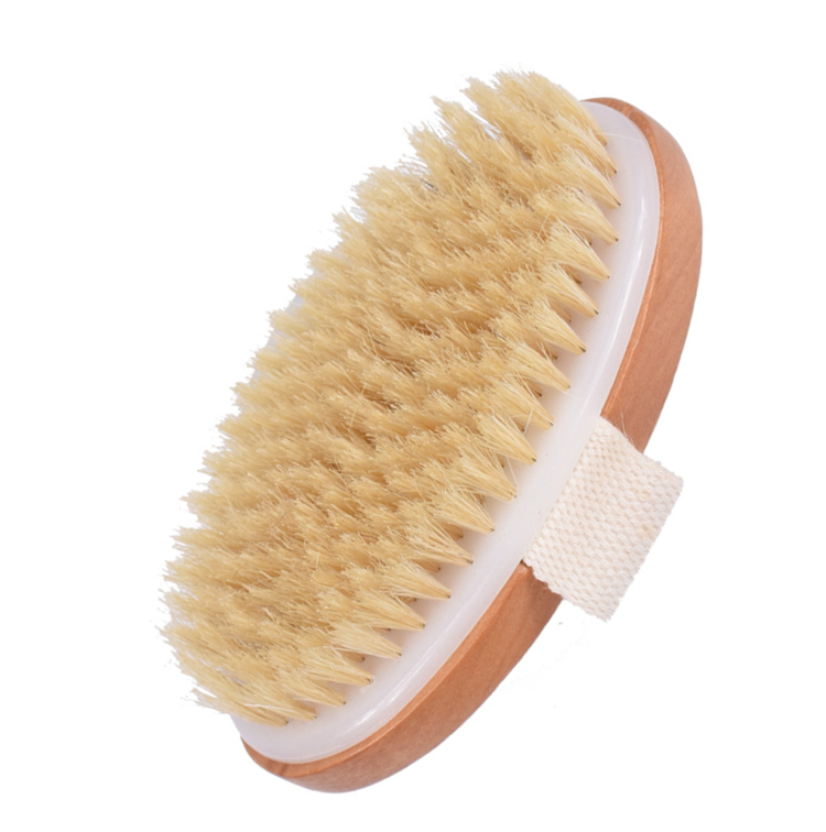 Bamboo Dry Skin Body Brush Boar Bristles Bath Brush