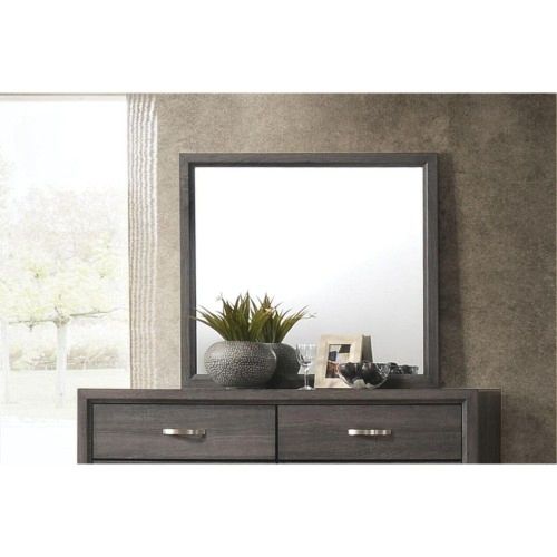 Drop Shipping Acme Valdemar Mirror in Weathered Gray for Living Room Furniture Acme Wall Mirrors