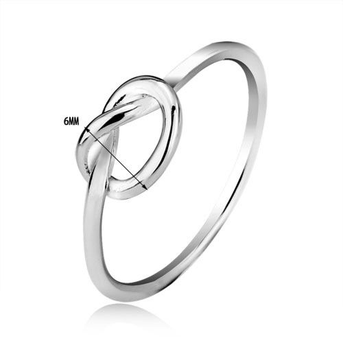 Jewelry S925 Sterling Silver Ring Love Knot Promiss Friendship High Polish Comfort Fit Band Ring Size for Women