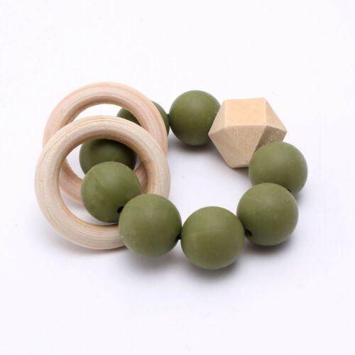 Macrame Teether Ring Silicone Teething Baby Silicone Rattle Teether