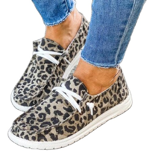 Rts Blank Solid Color Gypsy Jazz Leopard Boat Sneaker