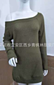 Side Silt One Shoulder off Shoulder Tops for Women Knitted Sweater Slouchy Long Sweatshirt Loose Pullover