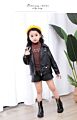 Style Autumn Locomotive Black Children's Leather Jacket