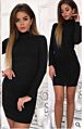 Vestidos Autumn Women Sweater Dress Rib Solid Color Slim O-Neck Long-Sleeved Casual Long Knit Dress