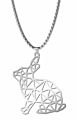 Animal Series Pure Hollow Geometric Stainless Steel Bunny Silver Pendants for Necklace Men