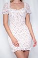 Arrivals Wholesales Shirred Print Floral Dresses Women Bodycon Dress