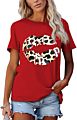 Leopard Print T-Shirt for Women with Lips